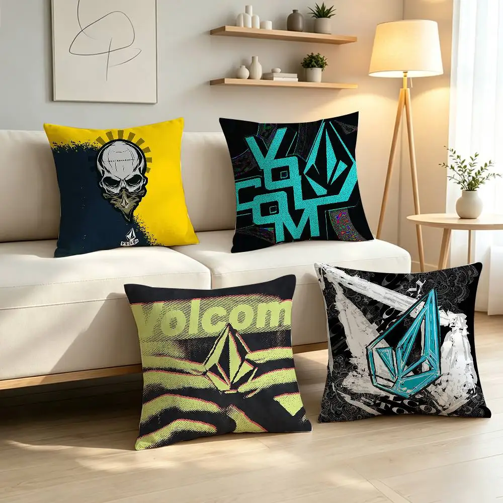Action Sports V-Volcom Pillow Case Pattern Printed Pillowcase For Living Room Sofa Cushion Cover