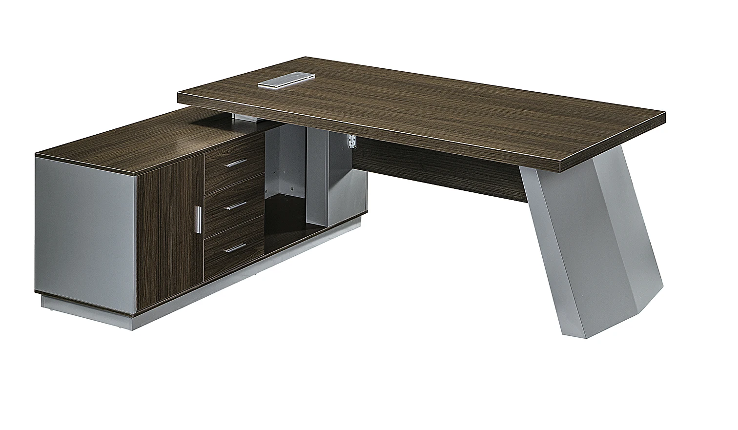 *Sleek Contemporary Single Workstation Desk Set Modular Coordinated Tables Adjustable Height MDF Board Steel Base Seating