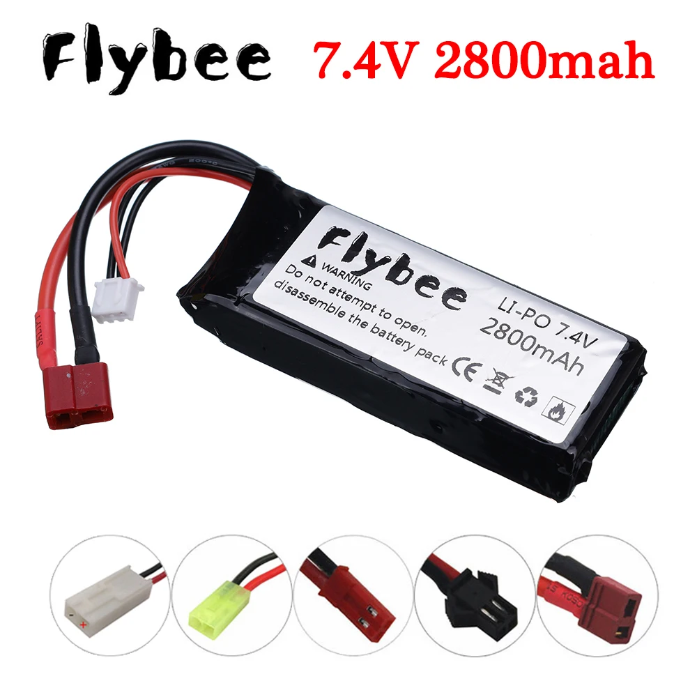 

7.4V 2800mAh Lipo Battery T/SM/JST plug 2s 7.4v Battery for Wltoys 144001 124018 124019 104001 12428 12423 RC Car Parts Battery