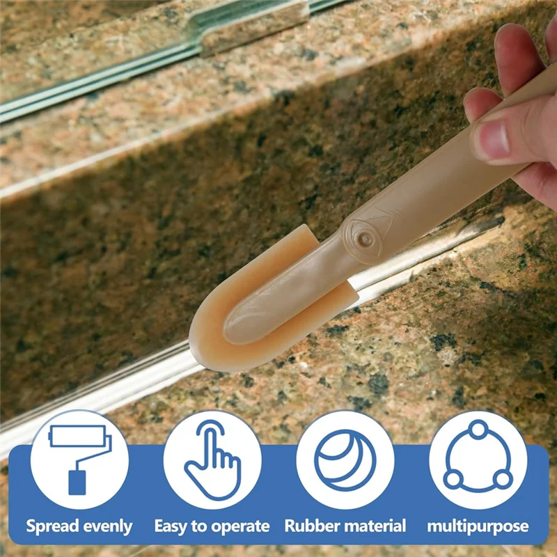 

A06R 4PCS Rubber Caulking Tool,Caulking Spatulas Caulk Finishing Tool,Caulk Remover Tool For Tiles Sink Joint Skirting