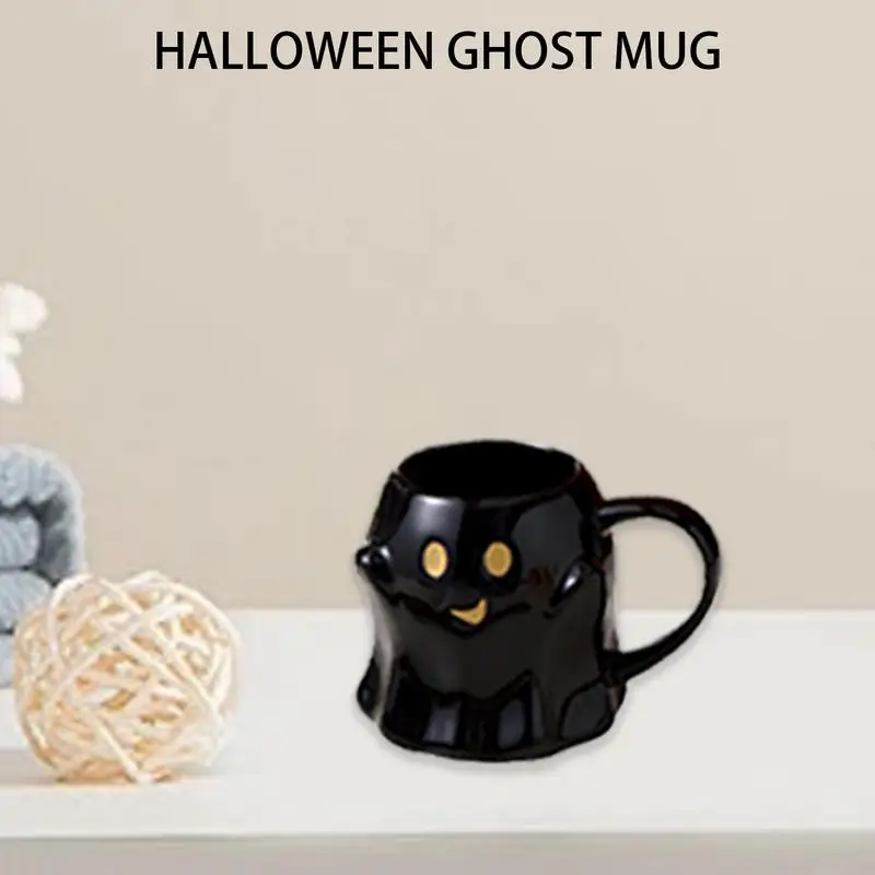 Ghost Shaped Mug Adorable Ghost Pattern Mug 440ML Spooky Ceramic Novelty Ghostface Coffee Cup Mug For Adults Kids Women Tea Hot