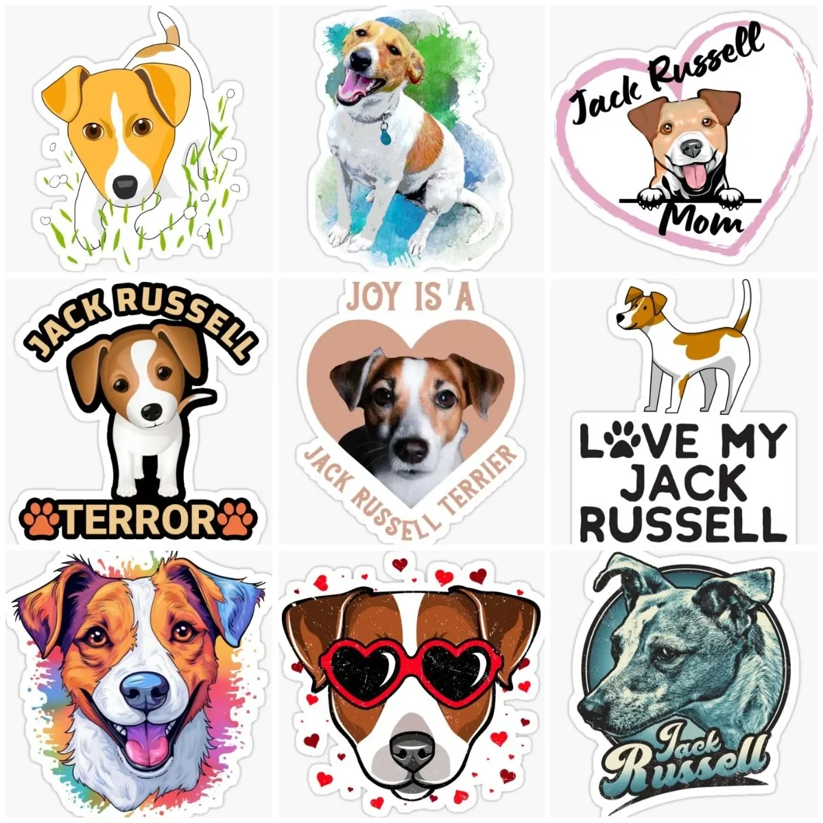 

Jack Russell Terrier Dog Pets Creative Sticker Moto Helmet Truck Car Window Wall Door Room Glass Doghouse PVC Decal Customizable