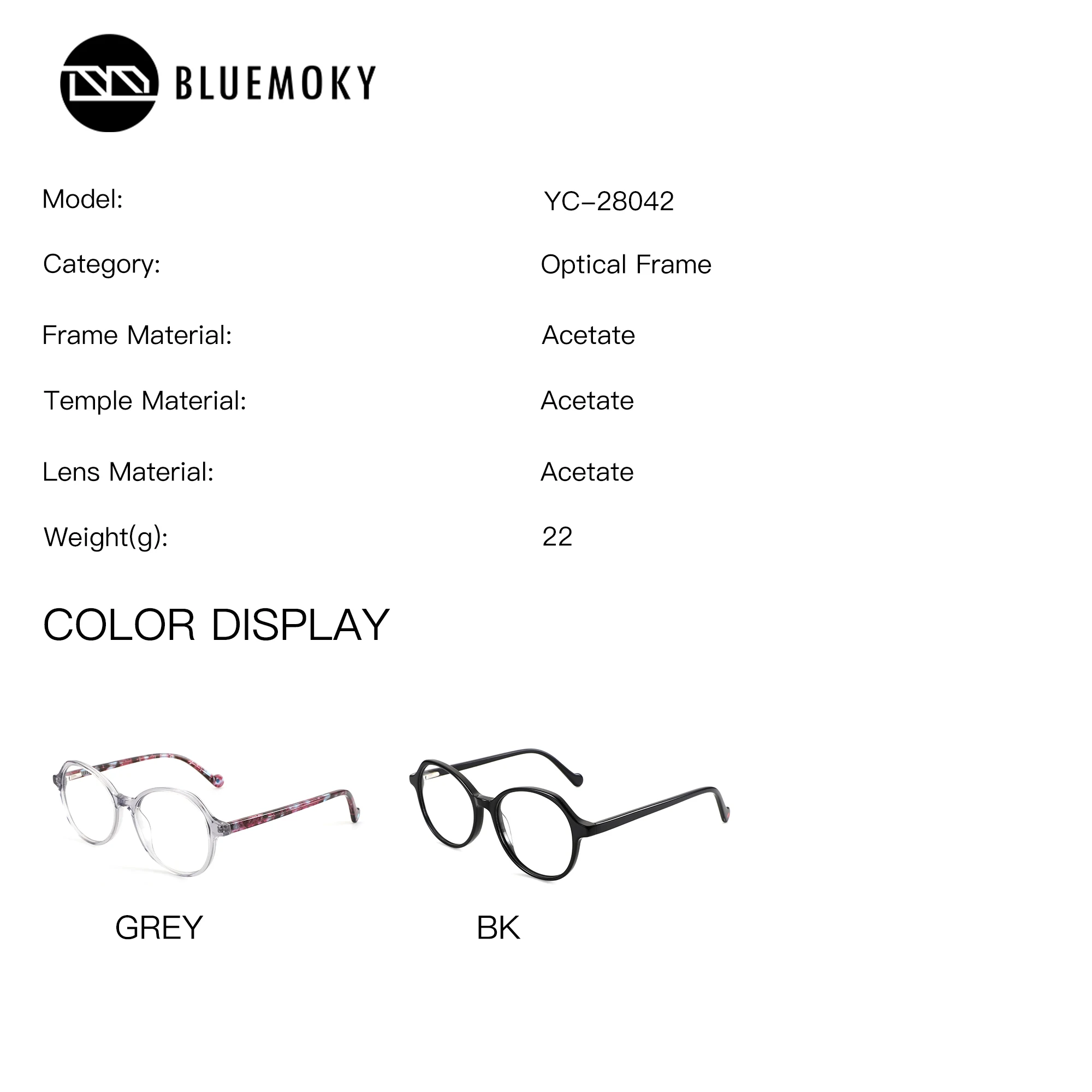 BLUEMOKY M Size Butterfly Prescription Eyewear Women Anti Blue Light Acetate Progressive Optical Graduated Glasses for Myopia