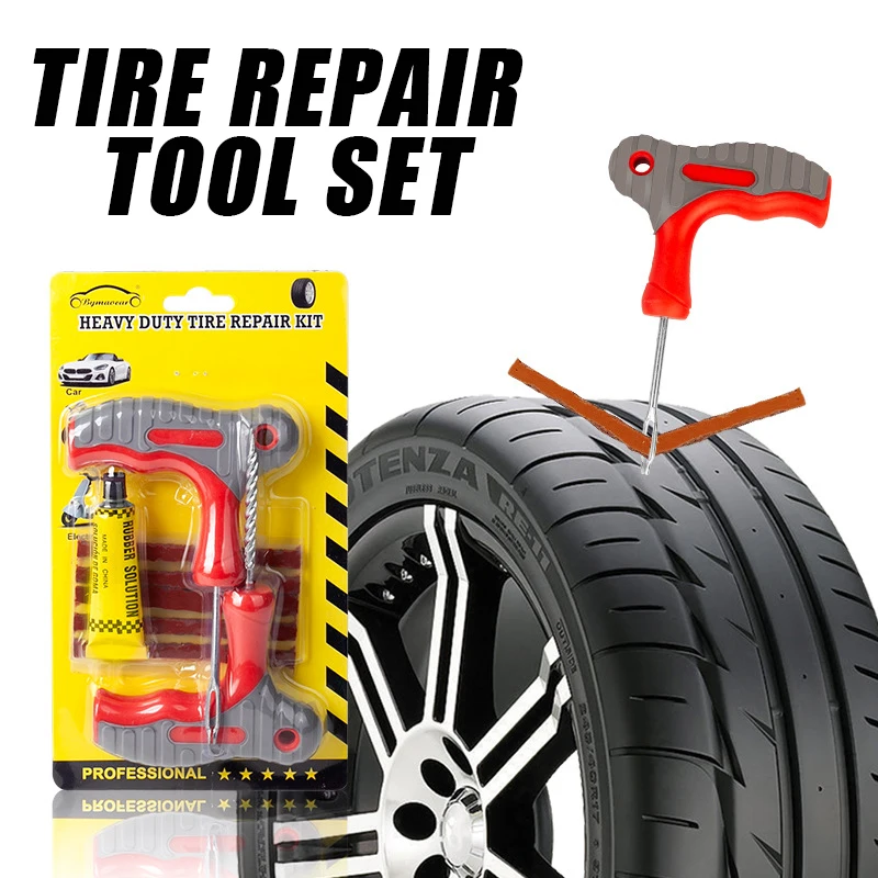 

Auto Tire Repair Kit Vacuum Tire Emergency Repair Kit Rubber Strip Glue Motorcycle Bicycle Tire Repair Tools