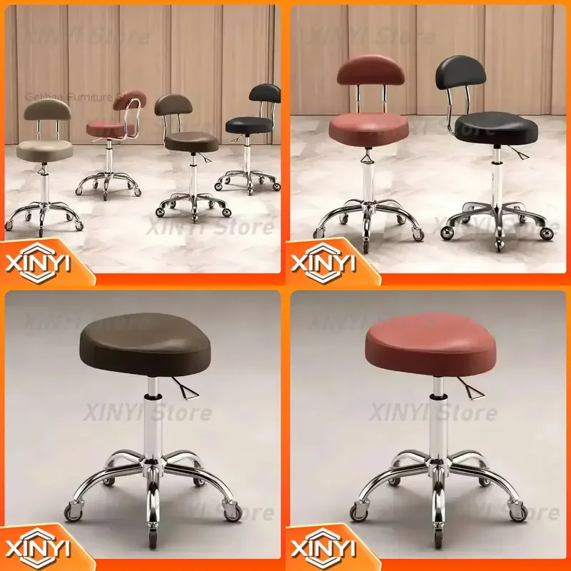 Professional Leather Barber Chair for Salon Hair Stylist Cosmetic Stool Chaise Cadeira De Barbeiro Furniture