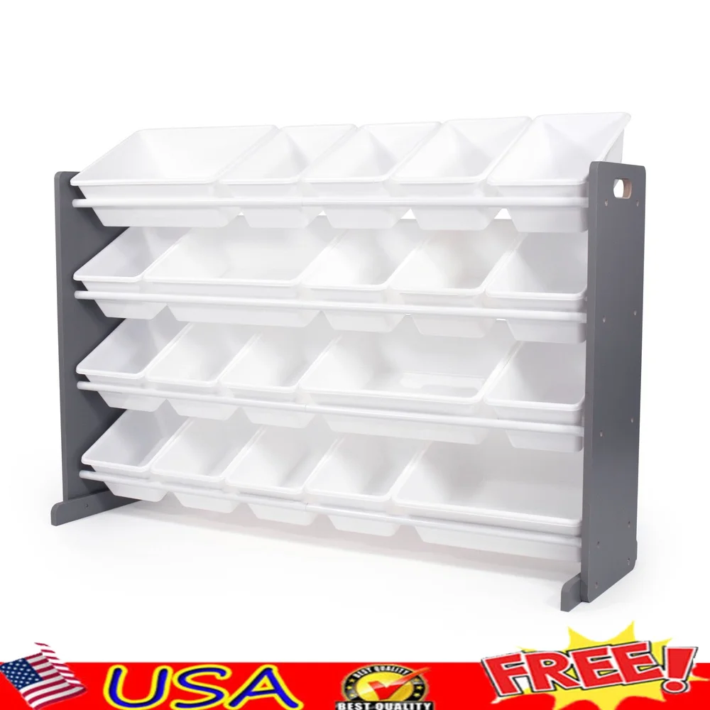 

Extra Large Toy Storage Organizer with 20 Bins Durable Plastic Bins Childrens Toy Storage Solution Kids Room Organizer MDF