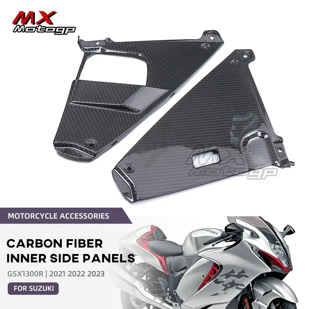 For SUZUKI GSX1300R Hayabusa 2023 Motorcycle Carbon Fiber Front Fairings Under Inner Side Panels Cowling GSX 1300R 2021 2022