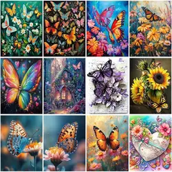CHENISTORY New Arrivals Diamond Painting Flower Full Round Square Drill Mosaic Animal Butterfly Diy Gift Art Home Decoration Cra