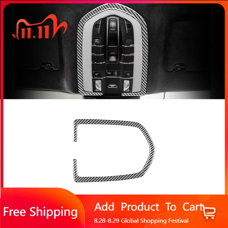 

Interior Stickers For Porsche Panamera 2010-2016 Carbon Fiber Car Front Reading Light Panel Cover Trim Sticker Interior Modifica