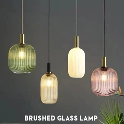 İskandinav Minimalist cam kolye ışıkları japon LED kolye lamba yemek odası mutfak başucu ev dekorasyon asılı ışık