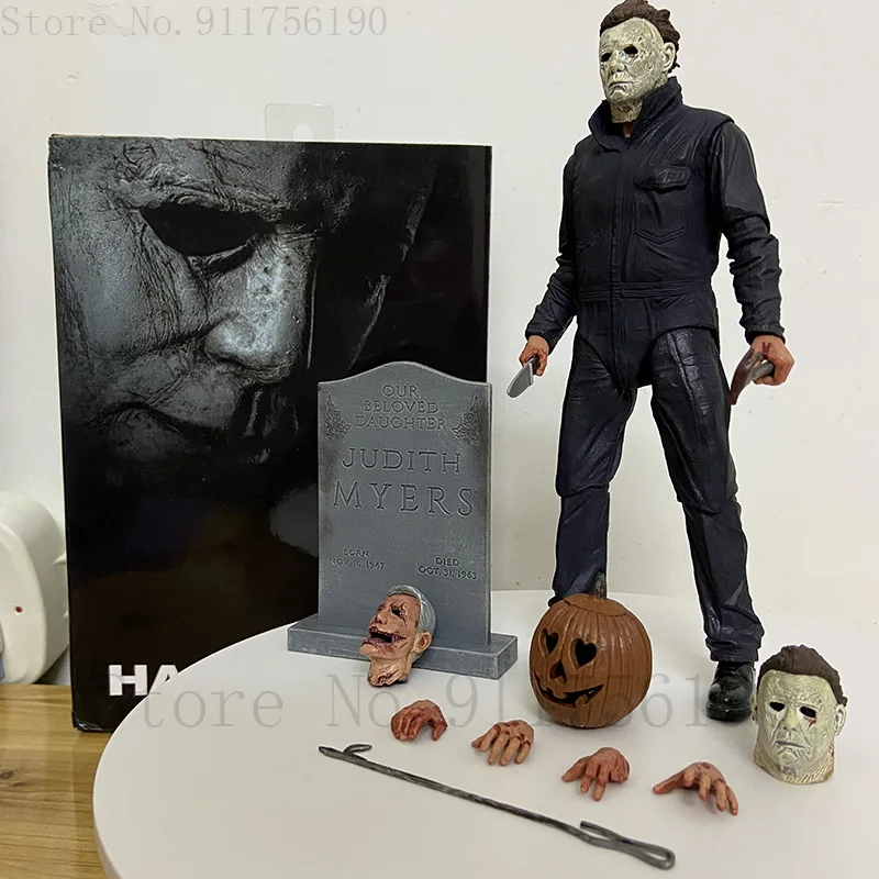 18CM NECA Michael Myers Action Figure Ultieme De Nieuwe Blood Myers Figuur Met LED Kerst Halloween Cadeau Speelgoed Verzamelpop