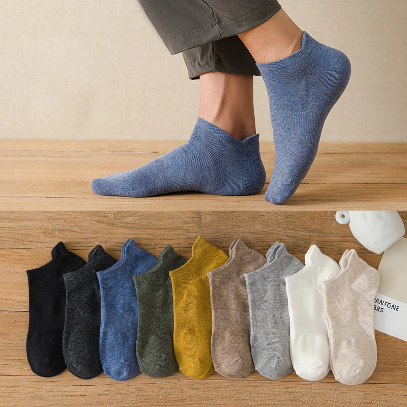 

Low Cut Men Socks Solid Color Black White Gray Breathable Cotton Sports Socks Male Short Socks Women Men