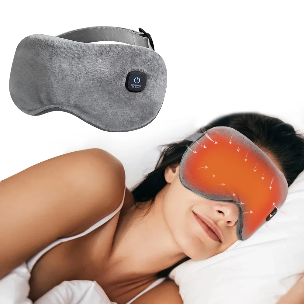 

Hot Compress Eye Mask Cordless Rechargeable Heated Eye Massager 3 Heat Settings Smart Timing Electric Heating Sleeping Mask