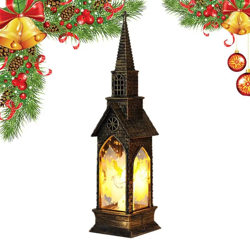 Lighted Christmas House Battery Luminous Lamp Ornamental Lantern Light Up Holiday Ornaments Christmas Decorations For Kids