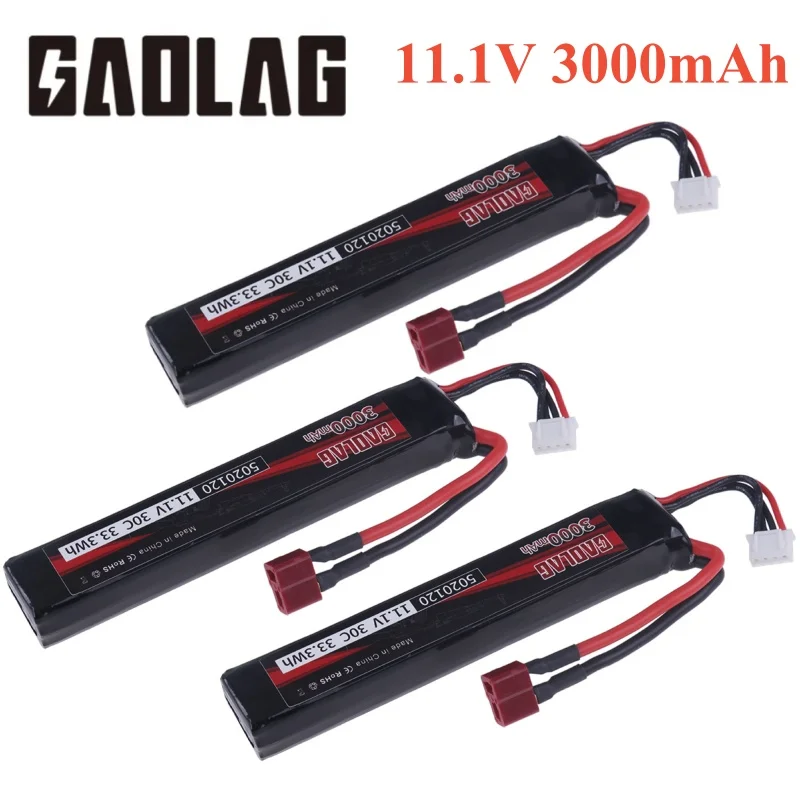 11.1V Lipo Battery for Airsoft Gun 11.1V 3S 3000mAh 30C for Water Guns Airsoft BB Air Pistol Electric Toys 3S Batteries