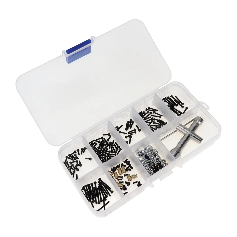 252Pcs M1.4 Screws Fastener Kit Sleeve Hex Wrench Repair Tools for Axial SCX24 1/24 RC Crawler Car Parts Accessories