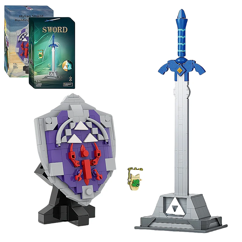 Creative DIY Zelda Sword and Shield 2-in-1, Building Block Playset, Christmas Kids Gift,Boy Toys For Children Model Bricks