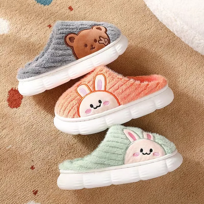 

Winter Cotton Warm Slippers For Kids Girls Boys Anti-skid Cartoon Home Indoor Slipper Children Shoes