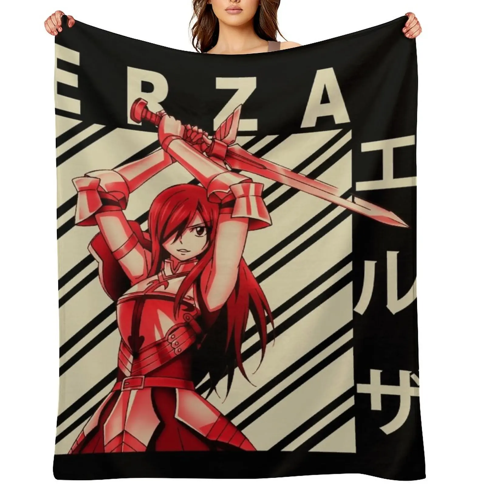 Erza Scarlet - Vintage Art Throw Blanket wednesday christmas gifts for sofa Nap Blankets