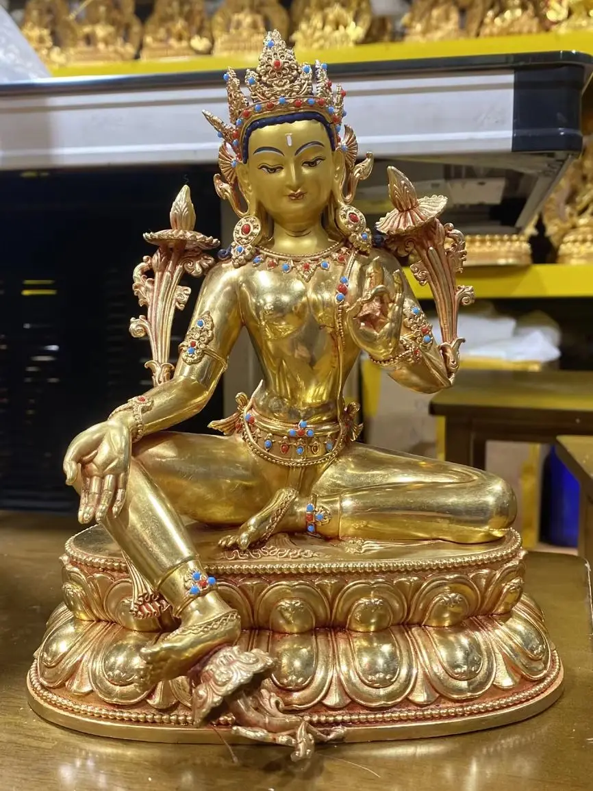 Suprimentos para estátuas budistas no atacado, estátua de Buda esculpida em cobre de alta qualidade, Dolma DUMU Tata, estátua de Buda para adoração de lamas e monges.