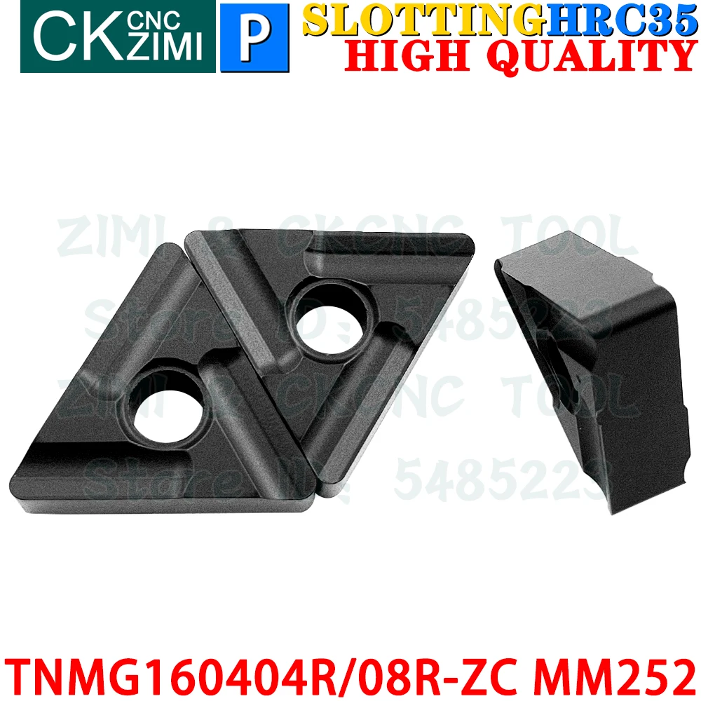 TNMG160404R-ZC MM252 TNMG160408R-ZC MM252 Sisipan Karbida Beralur Slotted Memutar Alat Sisipan TNMG1604 TNMG 1604 R ZC MM252 CNC Alat Pemotong Penggilingan