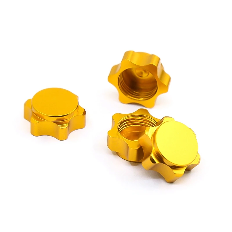 4Pcs Aluminum Wheel Hub Cover Anti-Dust Cover 17Mm Hex Nut For 1/8 RC Car