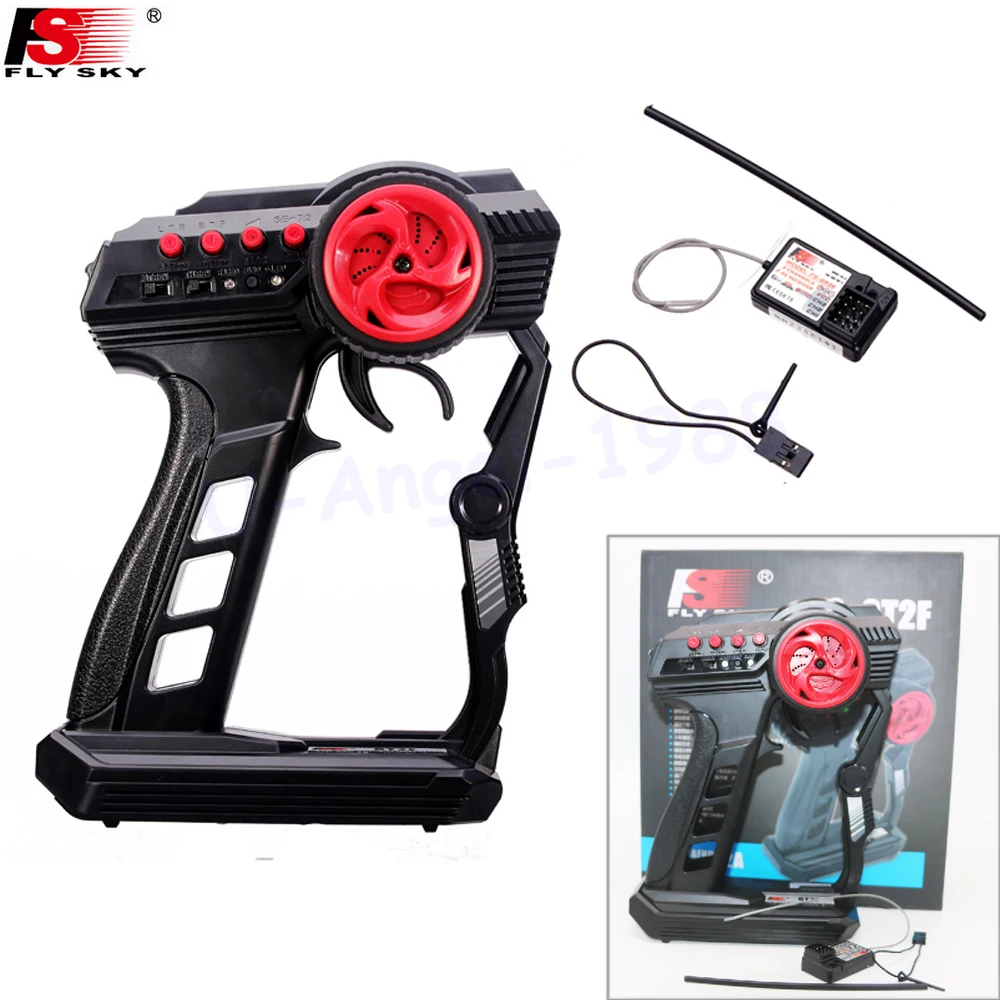 

Flysky FS-GT2F 2CH 2.4GHz Remote Control Transmitter Matching FS-GR3F Receiver Accessories for RC Car RC Boat