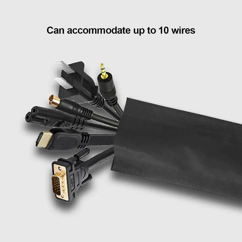 1Roll Management Cord Tube Wire Protection Sleeve Nylon Sticky Cable Hide Cable Cover Floor Blanket 1/3 Meters Cable Grip Strip