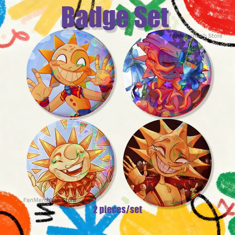 Cartoon S-Sundrop 2-piece set Pins Backpack Clothes Jewelry Accessories Cartoon Round Brooch Button Badge Fans Collection Gifts