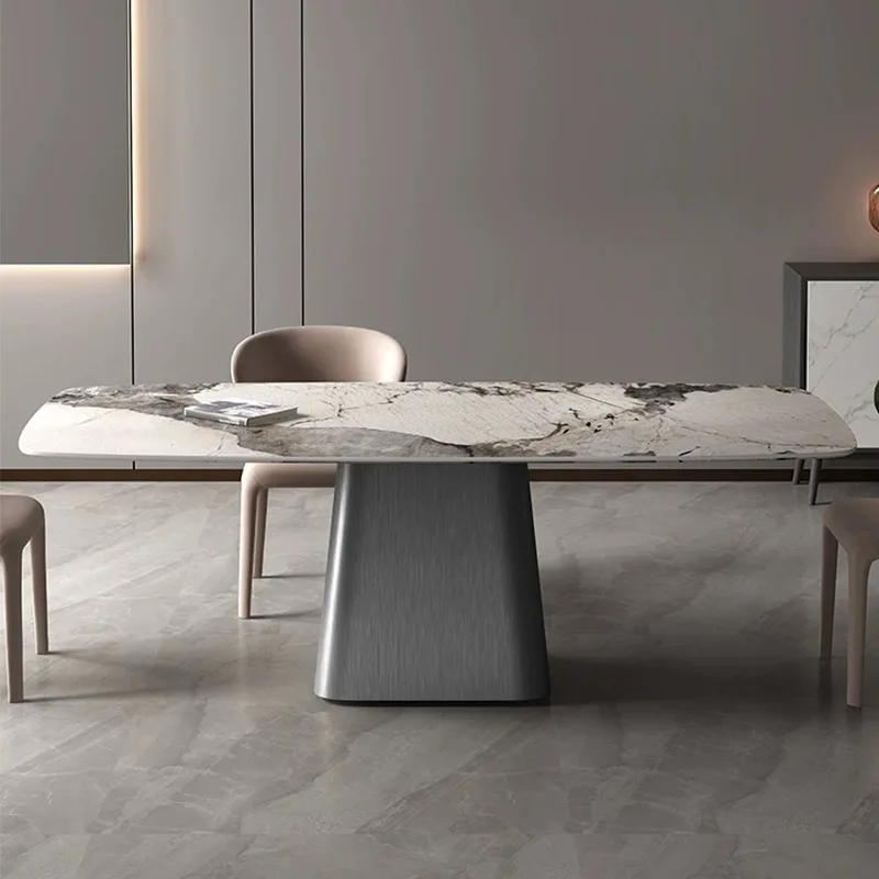 Italian minimalist light luxury Pandora rock slab dining table modern simple restaurant designer small apartment rectangular lig