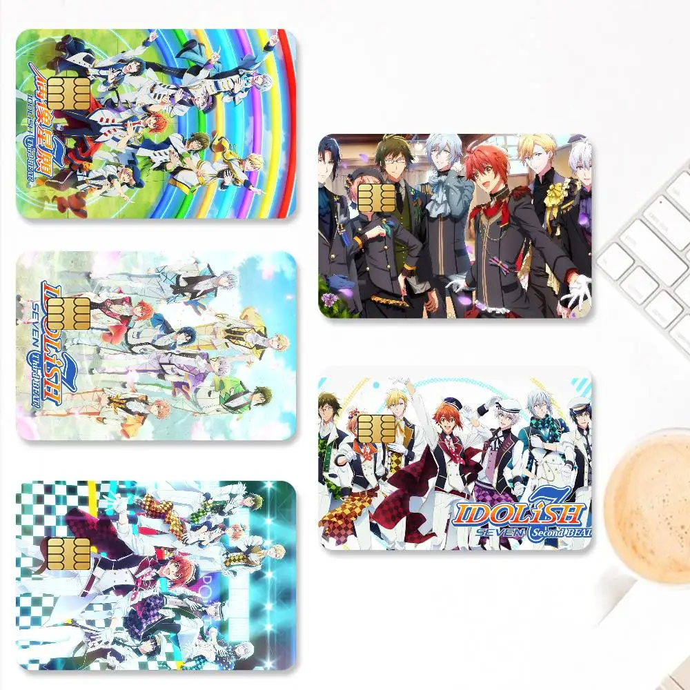 Anime IDOLiSH7 Third Beat Credit Card Stickers Skin for Bank Debit Decorative Protection 4PCS Anti-scratch Waterproof