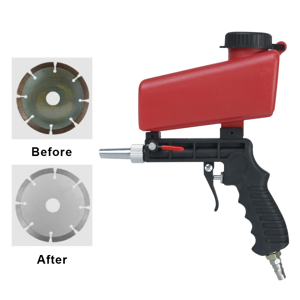 휴대용 중력 샌드 블래스터, 핸드헬드 공압 블라스팅 건 세트, 조정 가능한 소형 샌드 블라스팅 기계, 90psi