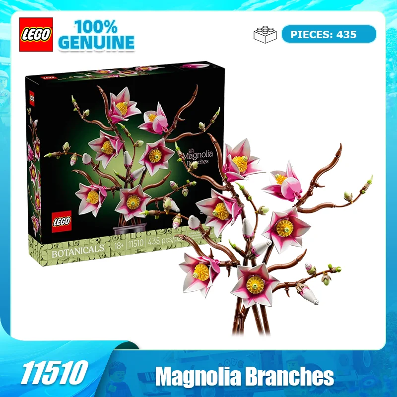 

Строительные блоки Lego, серия цветов и растений 11510, букет из веток магнолии, детская головоломка для мальчиков и девочек, игрушка-конструктор, подарок