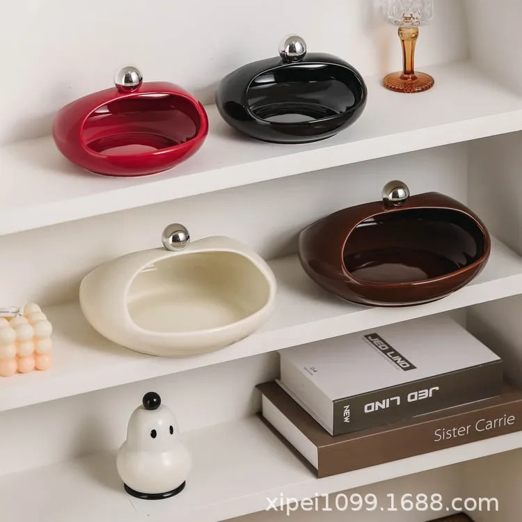 DSA ceramic fruit plate high value light luxury high-end household living room fruit snack candy exquisite fruit plate