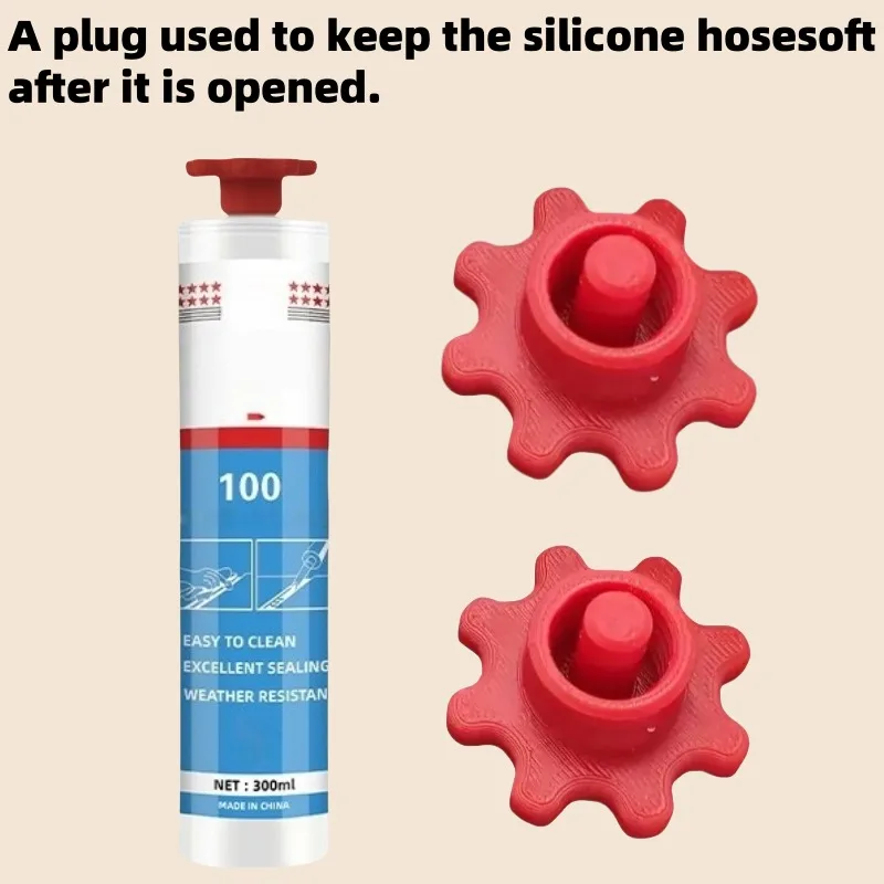2pcs/4pcs  Sealing Cap and Sealant Gun Nozzle Dredge Tool Silicone Seal Cap Used for Open Core Tubes To Prevent Rapid Drying