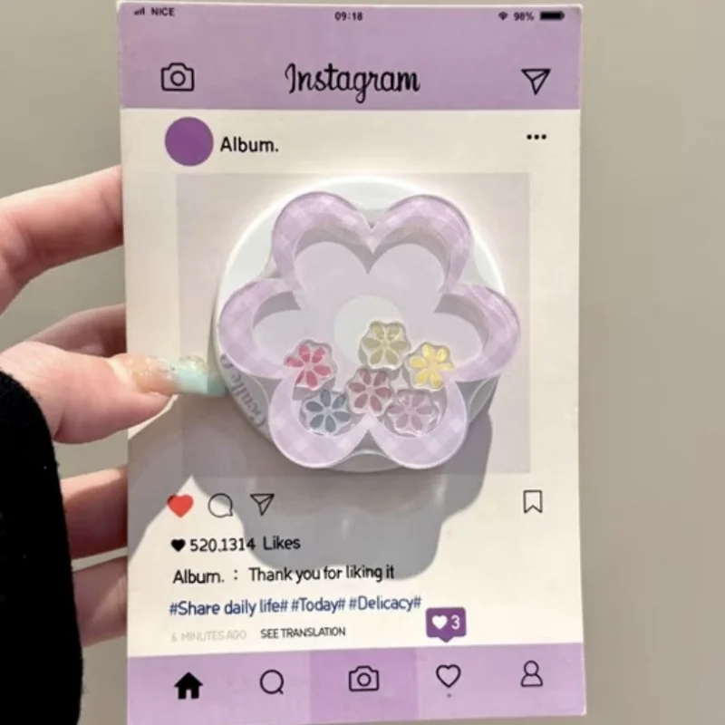 

Mignon Dessin Animé Fleur Quicksand Shake Pour Magsafe Griptok Поддержка Etui Doigt Anneau Поддержка Pour IPhone Fille Поддержка