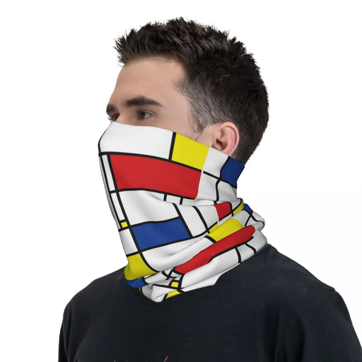 Mondrian minimalist de stijl moderne kunst i.i fatfatin bandana hals abdeckung gedruckt wickel maske schal stirnband radfahren unisex erwachsene