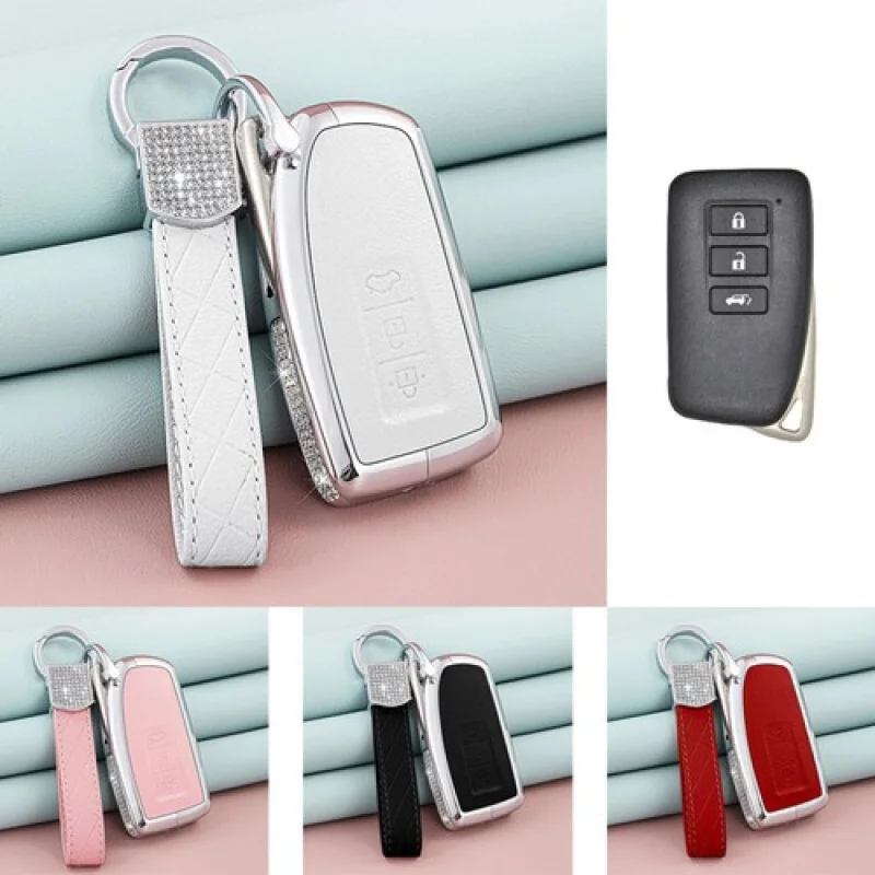 

A+ Alloy Leather Diamond Car Key Case Cover For Lexus GS ES IS RC NX LX RX 200 300