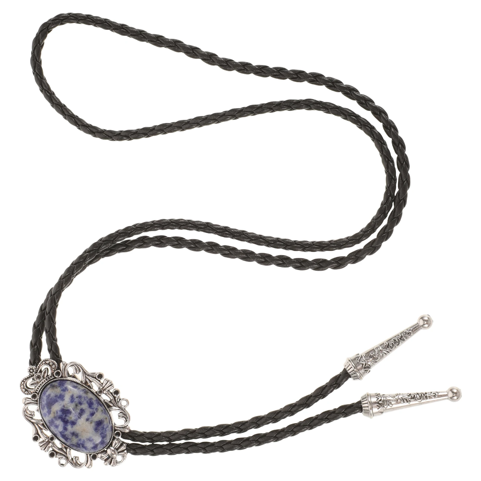 

Turquoise Tie Bolo Necktie for Men Agate Chain Pendant Ties Small Crown Bolero Pu Rope Women Accessories Man