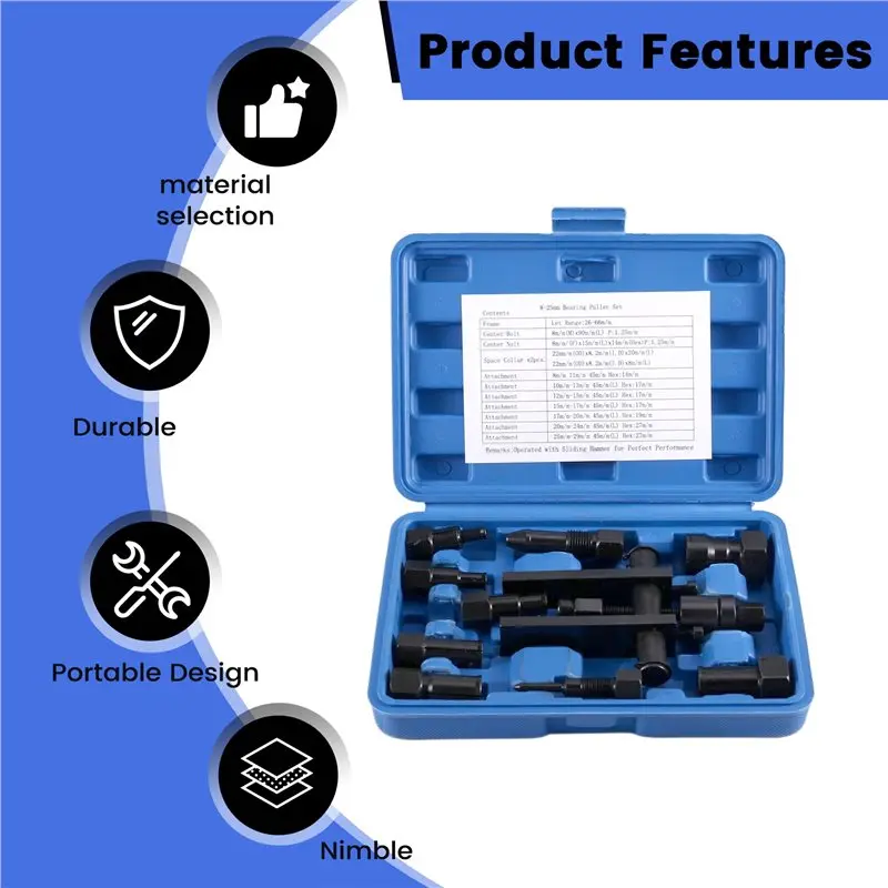 Motorcycle Inner Bearing Removal Tool 10Pcs Blind Internal Inner Insert Inside Bearing Extractor Puller Tool