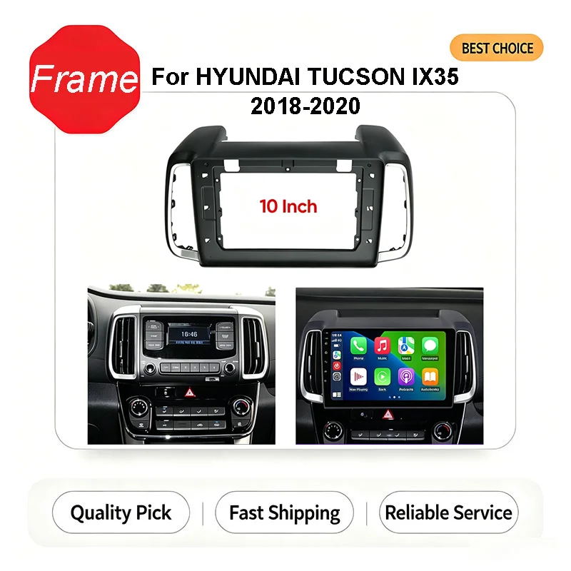 10.1 Inch Car Radio Android stereo Harness navigation dashboard Frame For HYUNDAI TUCSON IX35 2018-2020