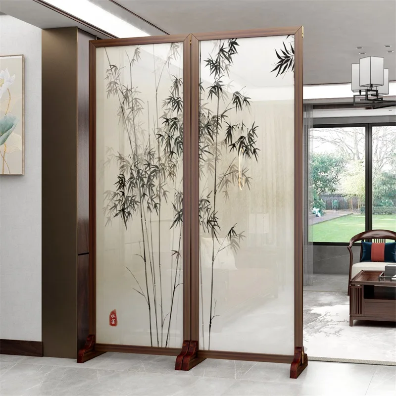 2025 New Solid Wood New Chinese Screen Partition Living Room