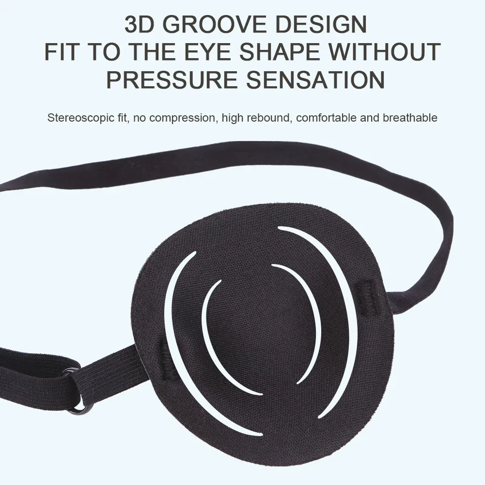 Benda per occhio singolo Ambliopia regolabile Benda per occhi pigri Benda per occhi medica morbida e traspirante per occhi sinistro/destro