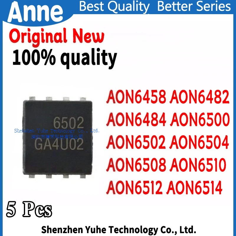 (5piece)100% New AON6458 AON6482 AON6484 AON6500 AON6502 AON6504 AON6508 AON6510 AON6512 AON6514 QFN-8