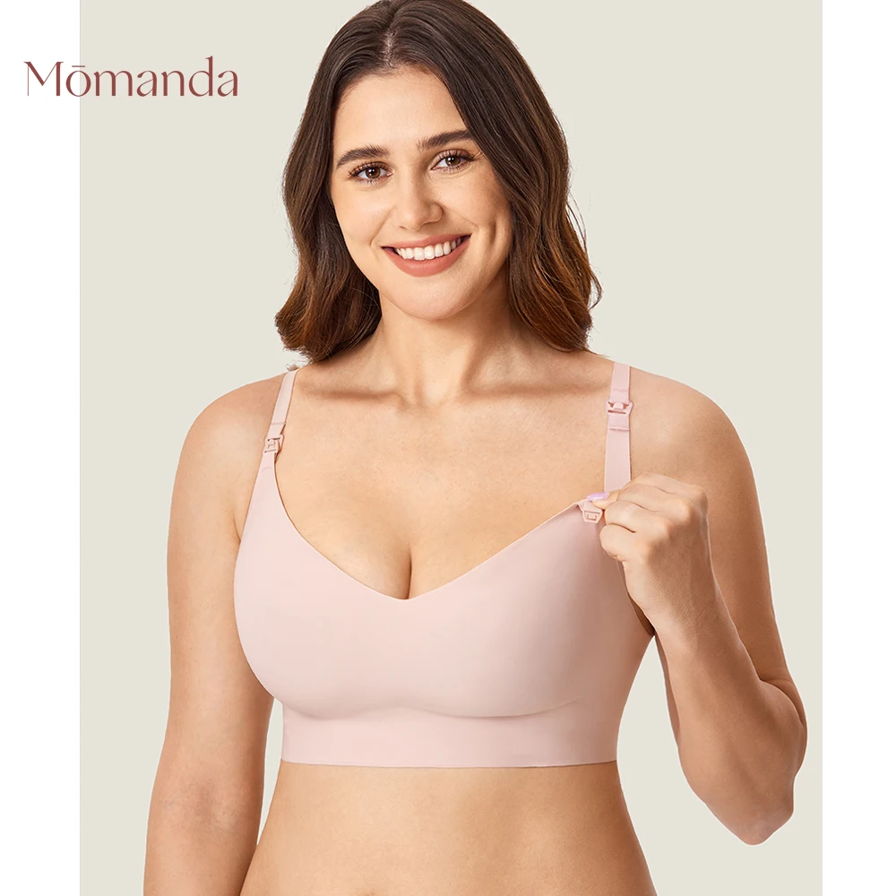 MOMANDA Smooth Nursing Bras for Breastfeeding Support Seamless Sleep Bralette Wireless Maternity  Wirefree For Pregnant Women