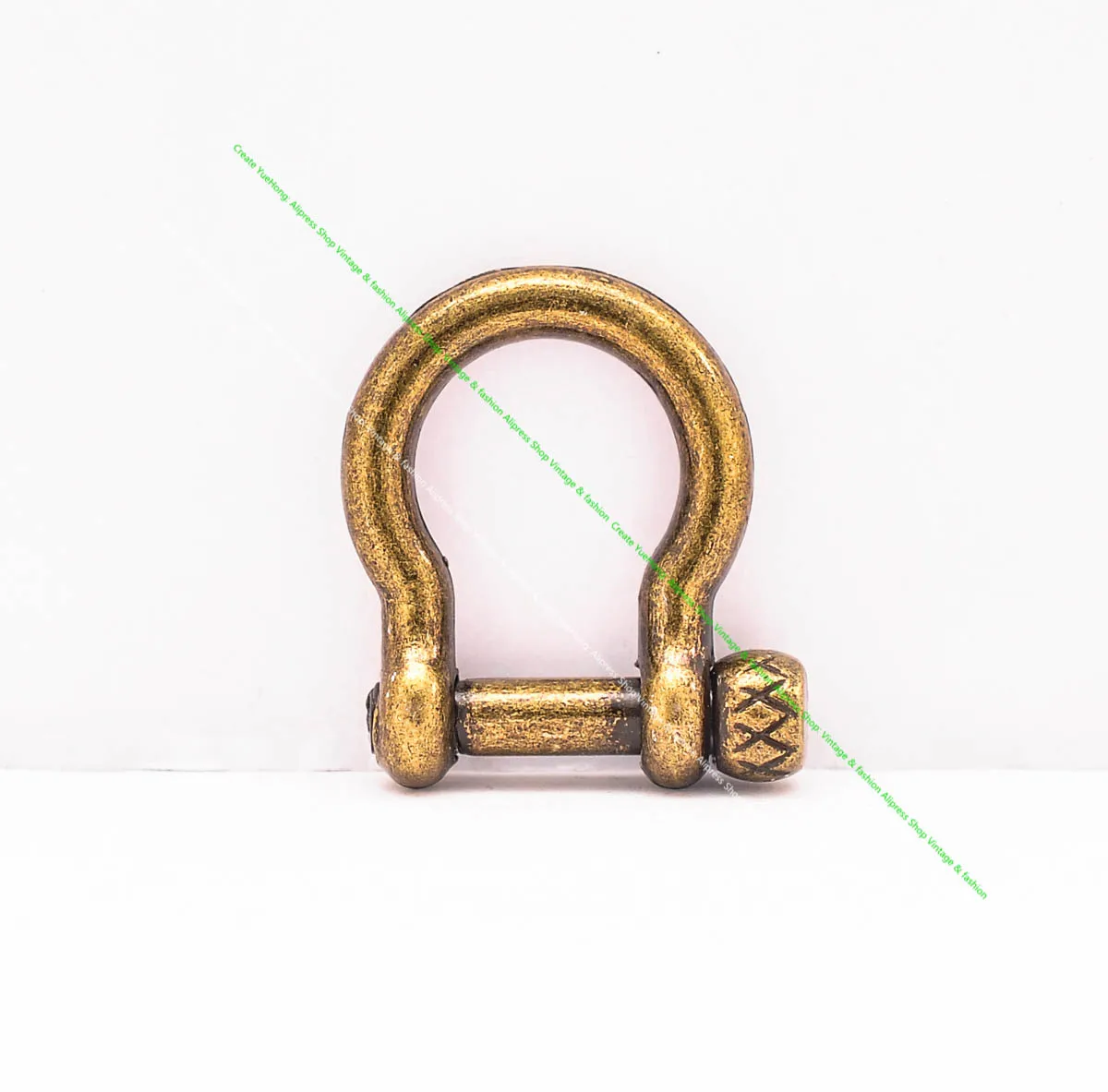 5pcs 9mm Antique Brass Carabiner D Bow Horseshoe Shackle Clasp Clip Fob Buckle For Wallet Chain Keychain Hook Joint Connector