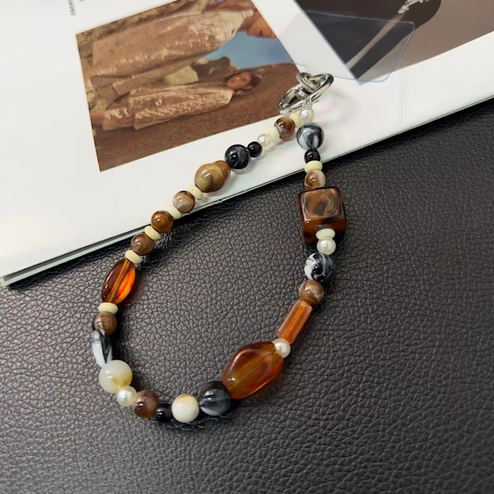 

Корейский ремешок для телефона из ПВХ, цепочка в стиле ретро, подвеска для мобильного телефона с бисером, Ccd-камера, брелок, аксессуары