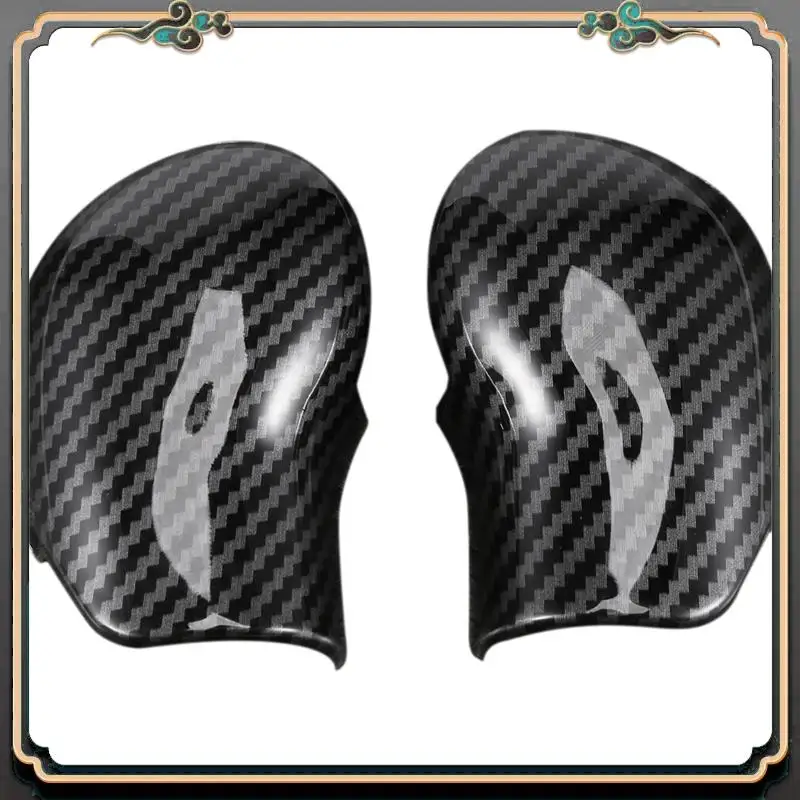 ألياف الكربون الداخلية والعتاد التحول المقبض غطاء الكسوة مقبض كم أزرار غطاء ملصق لسكودا اوكتافيا A7 رائع فابيا #3