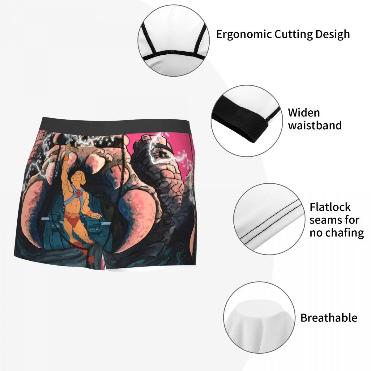 Men\'s He-man Transform Tribute Underwear He Man Masters Of Universe Skeletor Boxer Shorts Panties Male Breathable Underpants