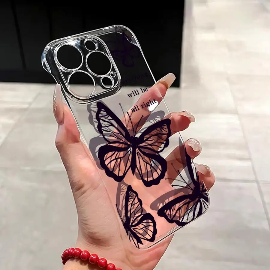 

INS Retro Butterfly Phone Case for Apple iPhone 15 16 Pro Max 13 14 Plus 12 11 Pro plus Matte
